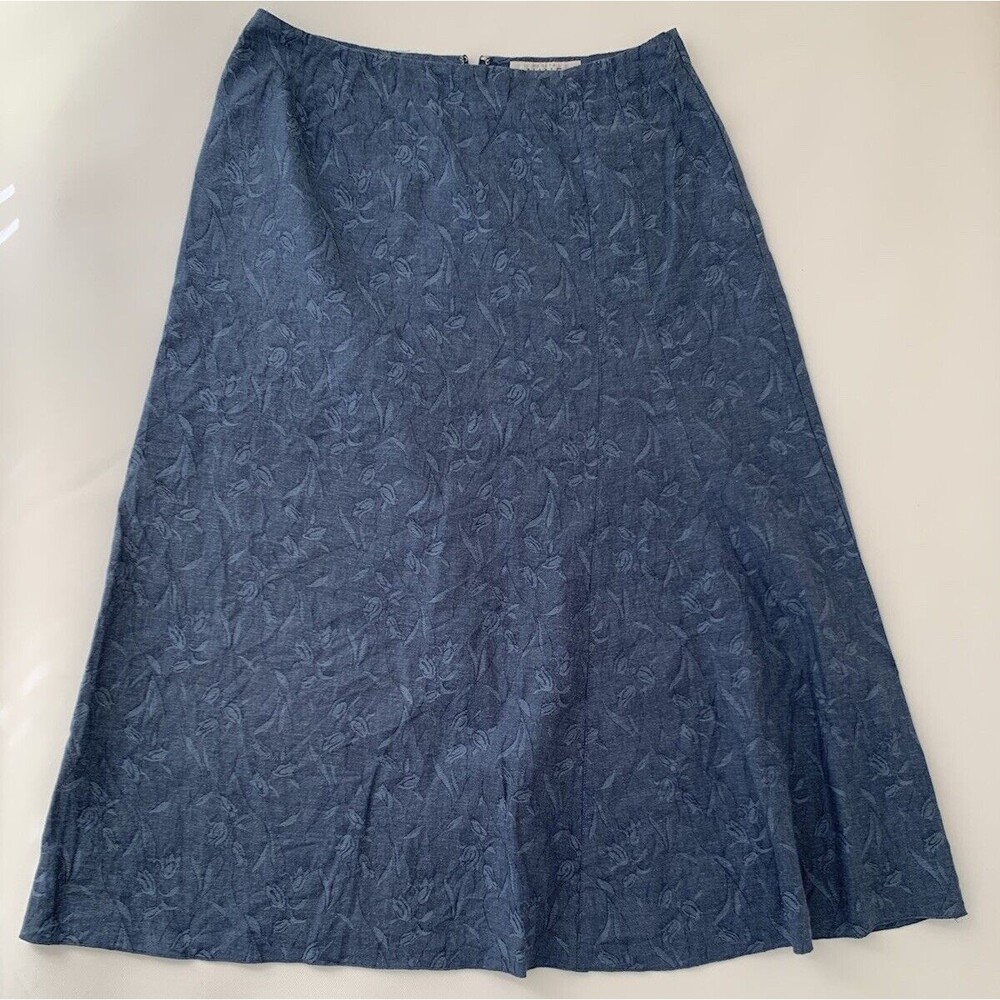 Nine & Co. Blue Floral Midi Skirt